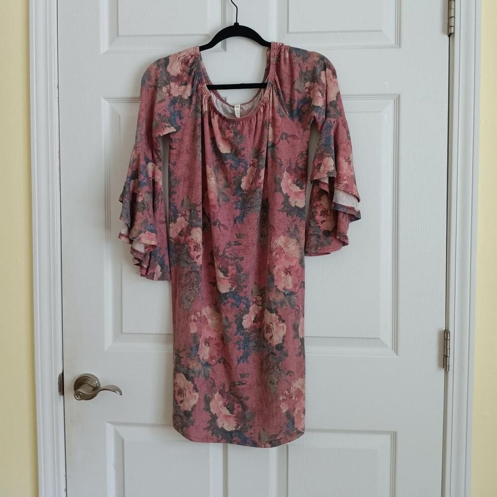 MTS Boho floral mini dress / tunic top Size S